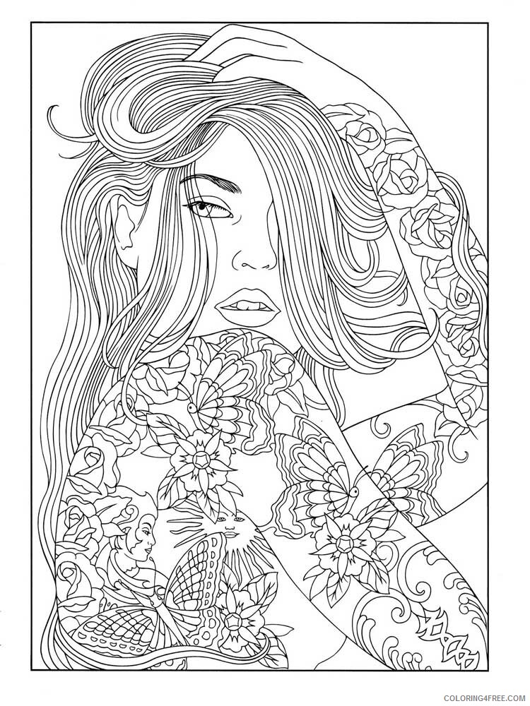 Girl Zentangle Coloring Pages zentangle girl 24 Printable 2020 833 Coloring4free