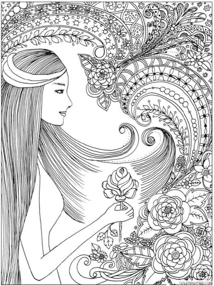 Girl Zentangle Coloring Pages zentangle girl 31 Printable 2020 838 Coloring4free