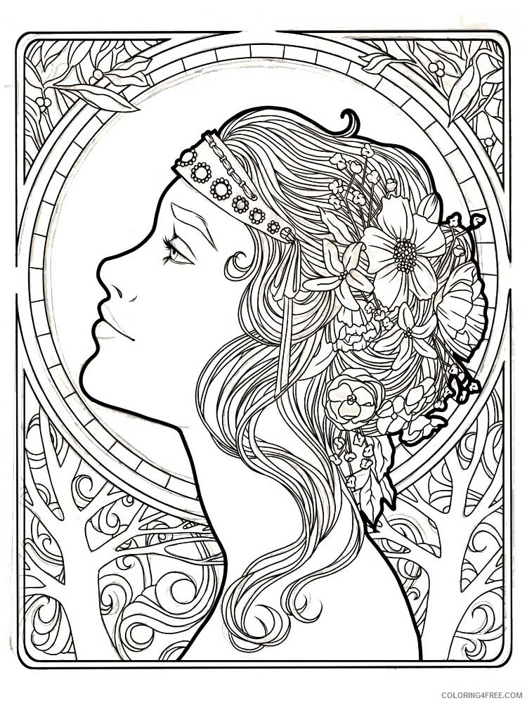 Girl Zentangle Coloring Pages zentangle girl 32 Printable 2020 839 Coloring4free