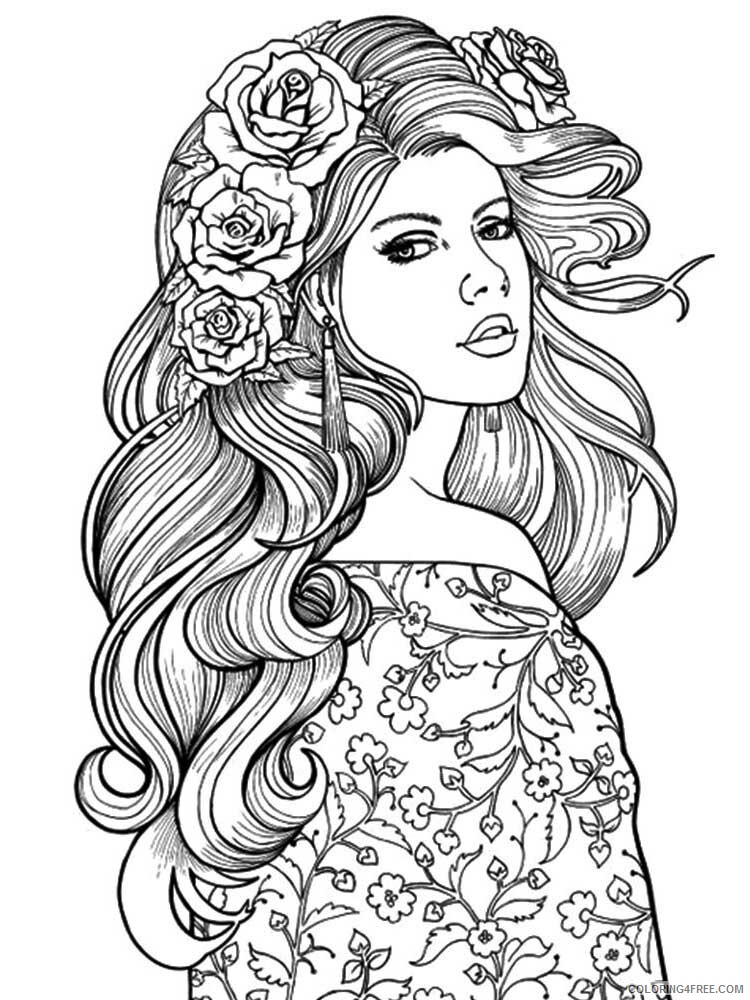 Girl Zentangle Coloring Pages zentangle girl 33 Printable 2020 840 Coloring4free