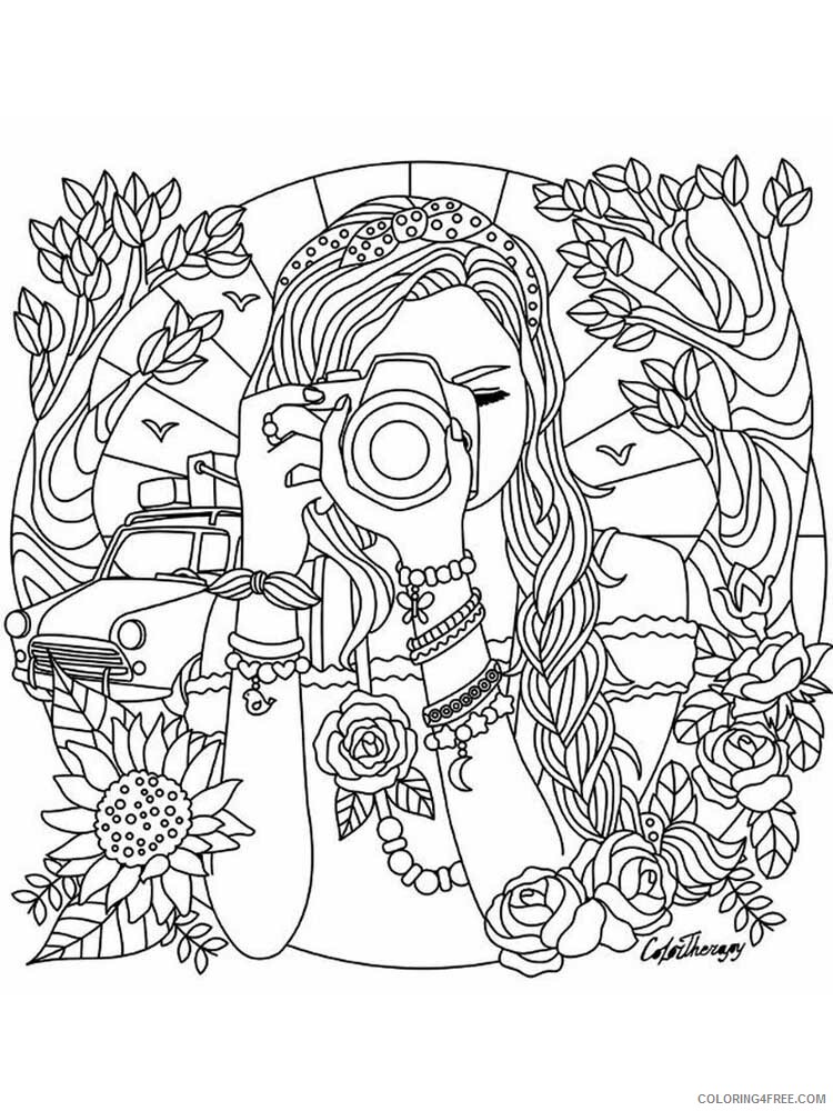 Girl Zentangle Coloring Pages zentangle girl 34 Printable 2020 841 Coloring4free