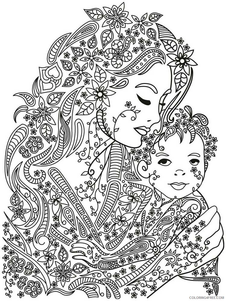 Girl Zentangle Coloring Pages zentangle girl 8 Printable 2020 846 Coloring4free