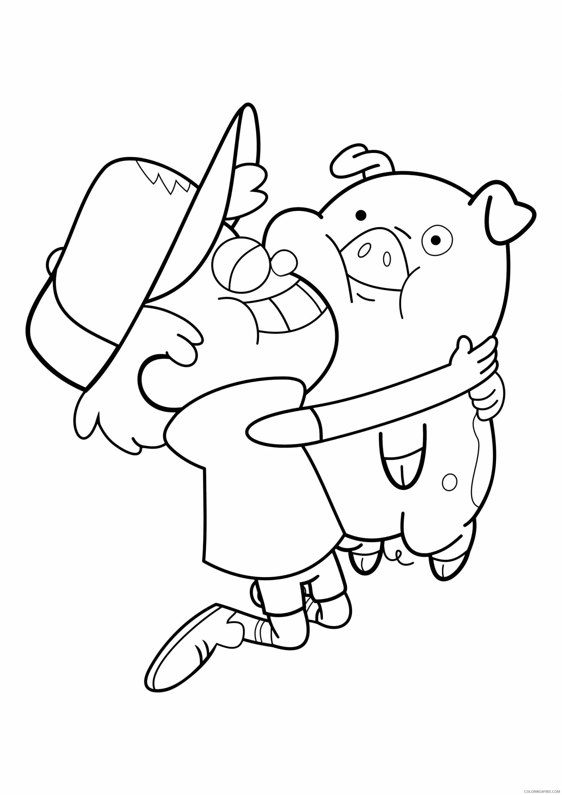 Gravity Falls Coloring Pages TV Film Dipper and Waddles Printable 2020 03323 Coloring4free