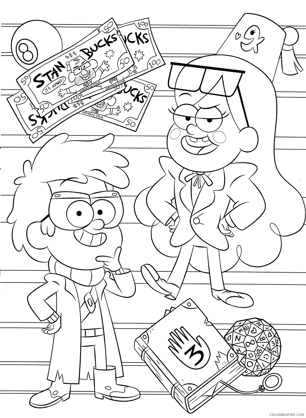 Gravity Falls Coloring Pages TV Film Mabel and Dipper Printable 2020 03376 Coloring4free