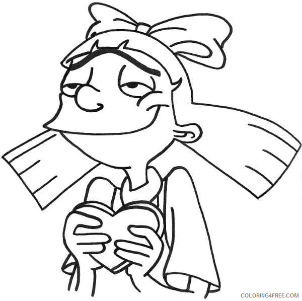Hey Arnold Coloring Pages TV Film Helga In Love Hey Arnold Printable 2020 03578 Coloring4free