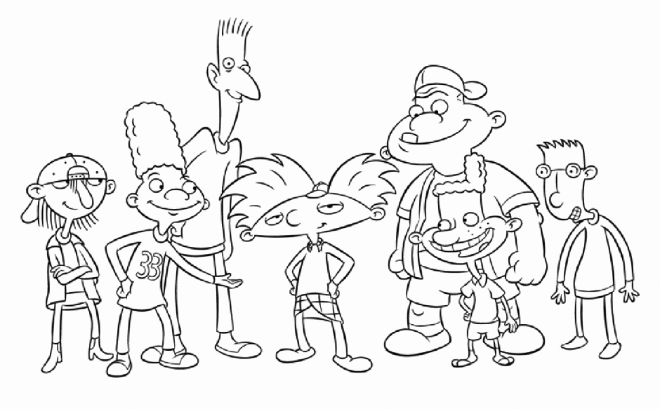 Hey Arnold Coloring Pages TV Film Hey Arnold Characters Printable 2020 03586 Coloring4free