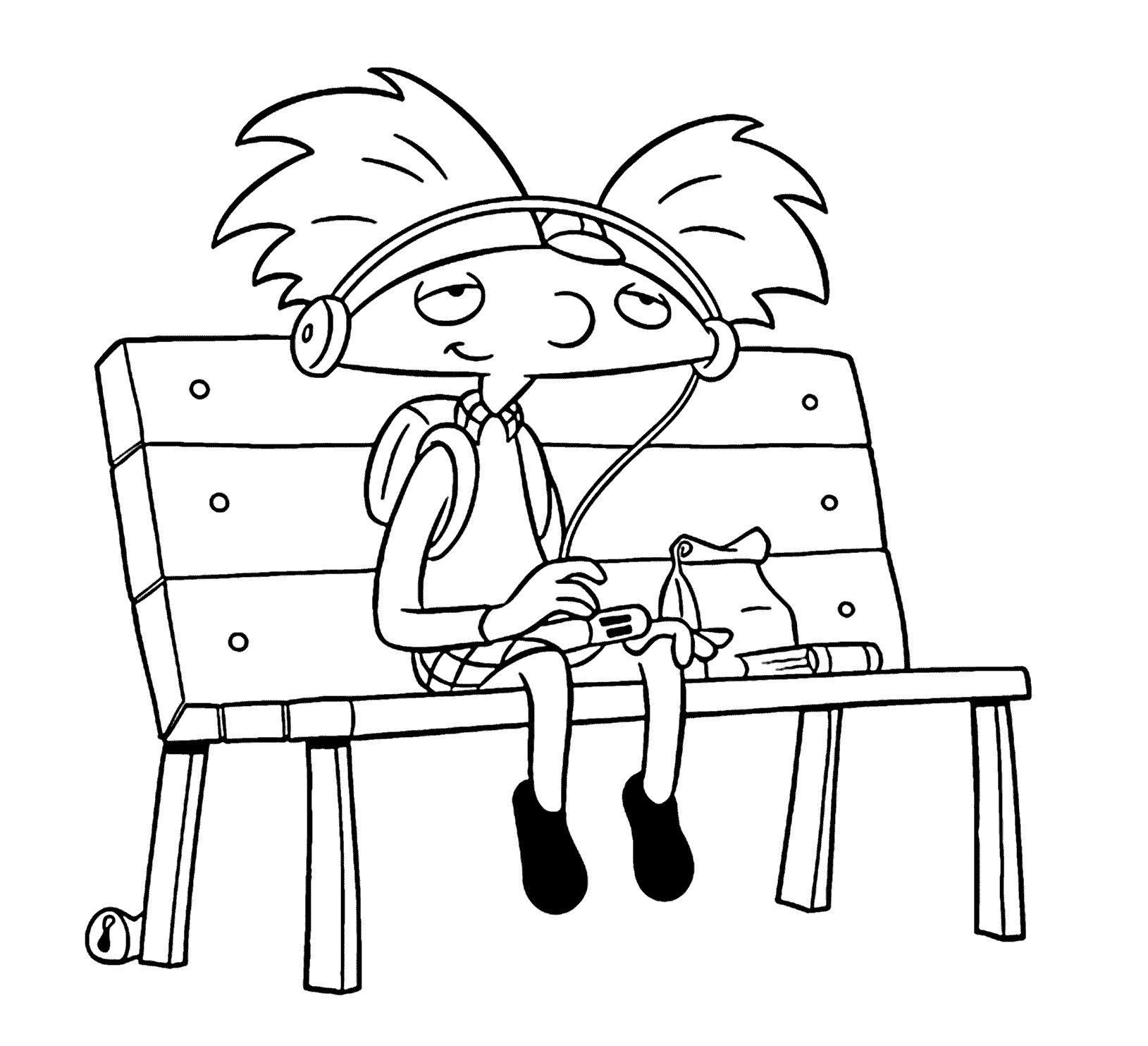 Hey Arnold Coloring Pages TV Film Hey Arnold Listening to Music 2020 03598 Coloring4free