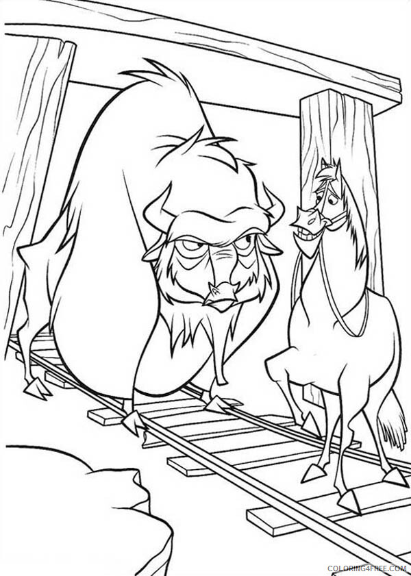 Home on the Range Coloring Pages TV Film Bison Meet a Horse Printable 2020 03658 Coloring4free