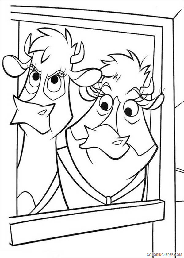 Home on the Range Coloring Pages TV Film Cow Peek from the Window 2020 03666 Coloring4free