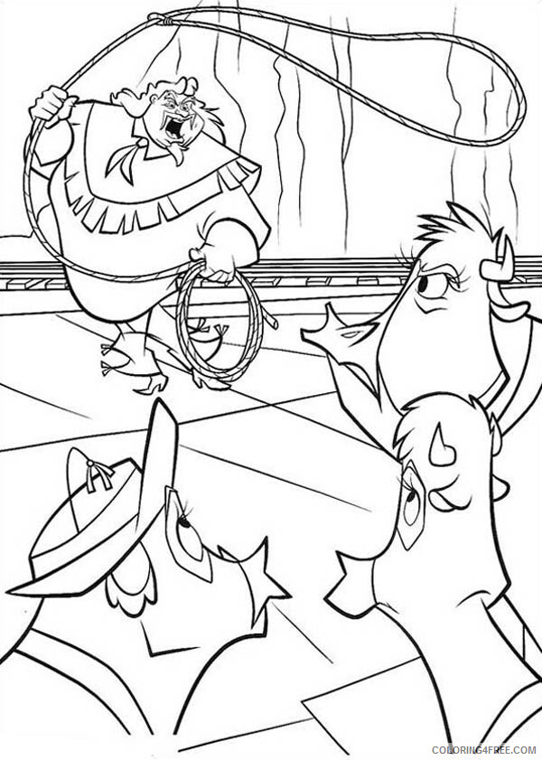 Home on the Range Coloring Pages TV Film Cowboy Catch Cow with Lasso 2020 03664 Coloring4free