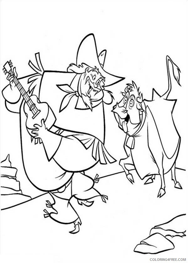 Home on the Range Coloring Pages TV Film Old Cowboy Palying Guitar 2020 03679 Coloring4free