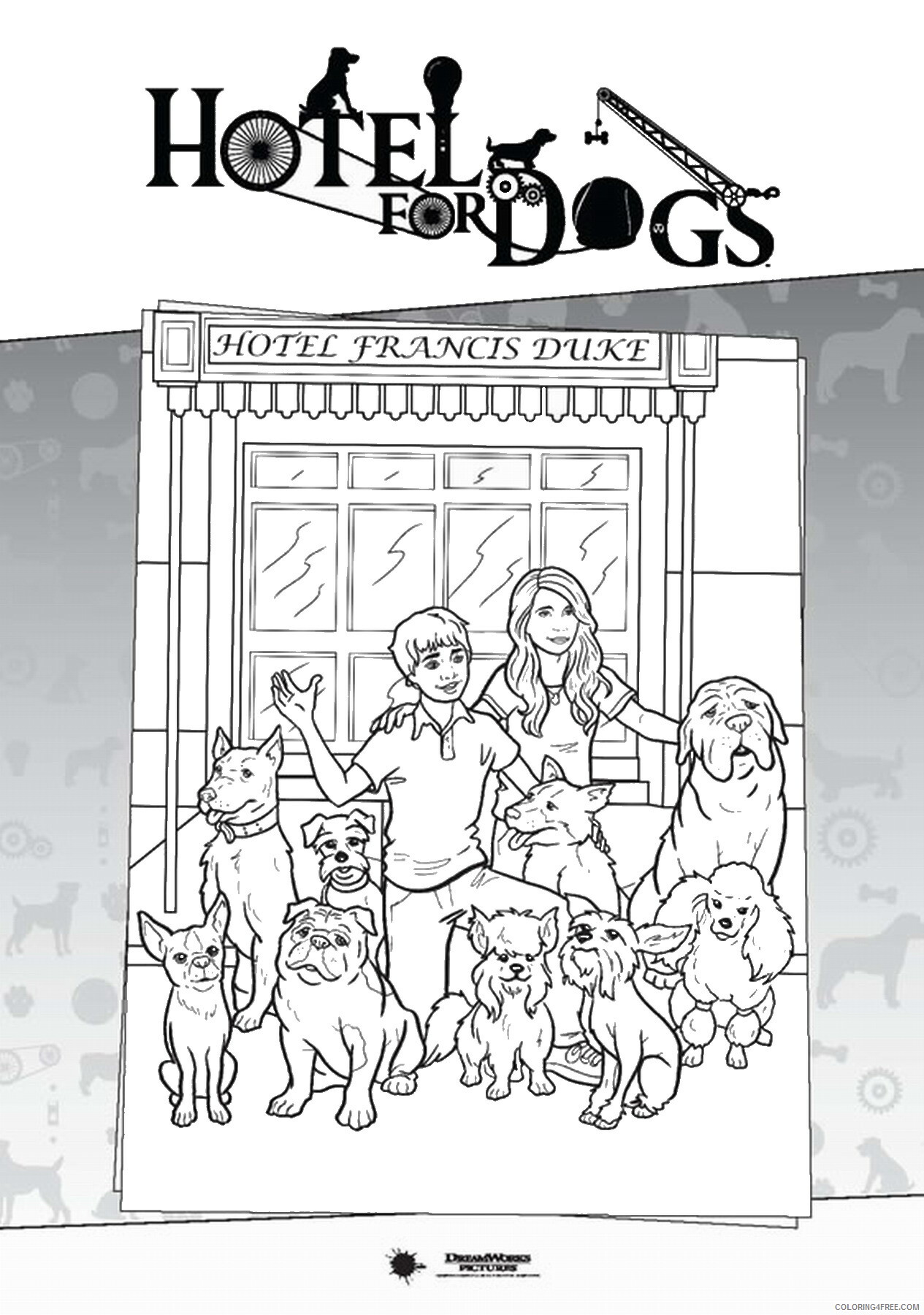 Hotel for Dogs Coloring Pages TV Film hotel_for_dogs_cl09 Printable 2020 03781 Coloring4free