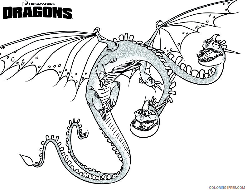 How to Train Your Dragon Coloring Pages TV Film Zippleback Printable 2020 03889 Coloring4free