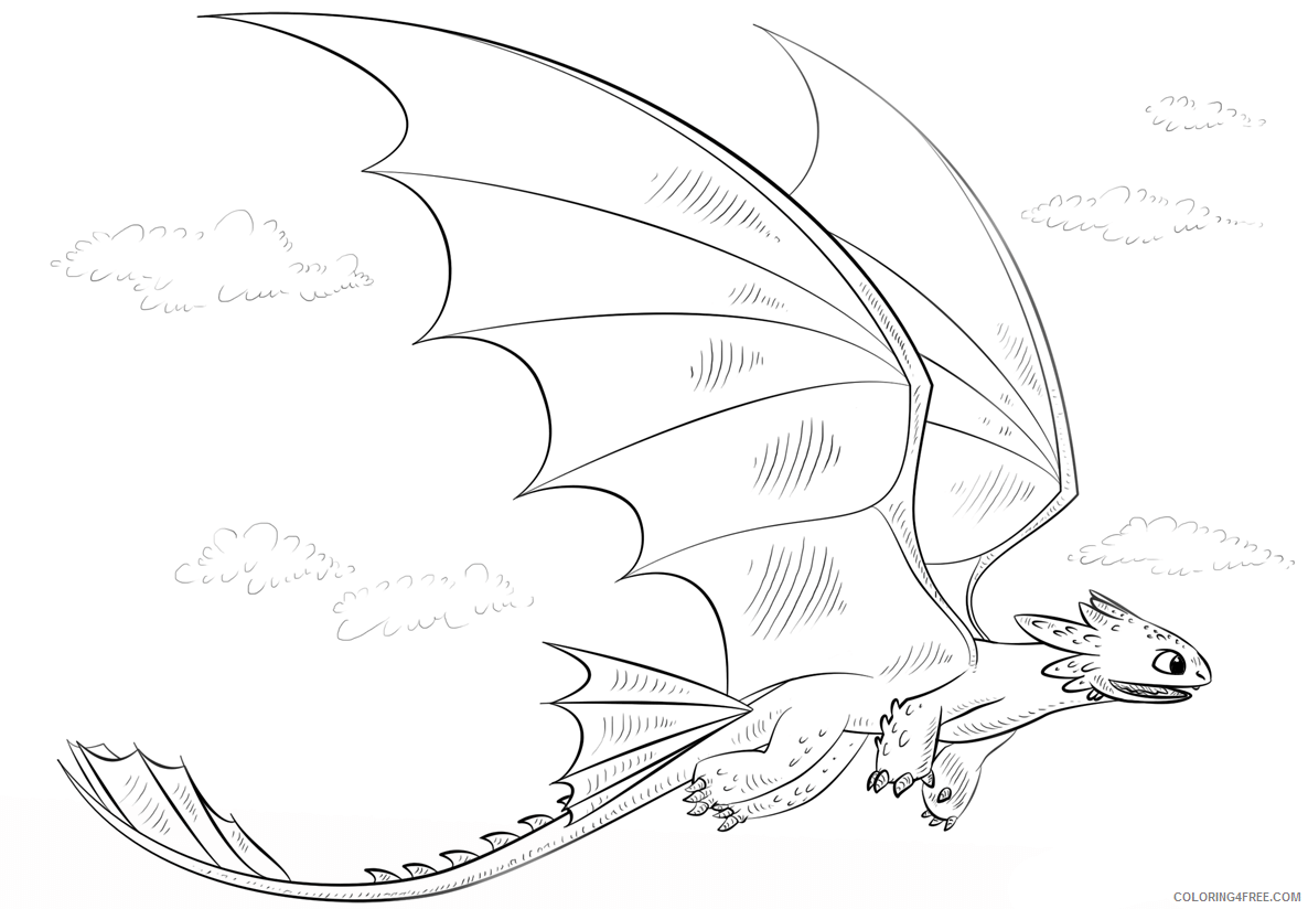 How to Train Your Dragon Toothless Coloring Pages TV Film Flying 2020 03922 Coloring4free