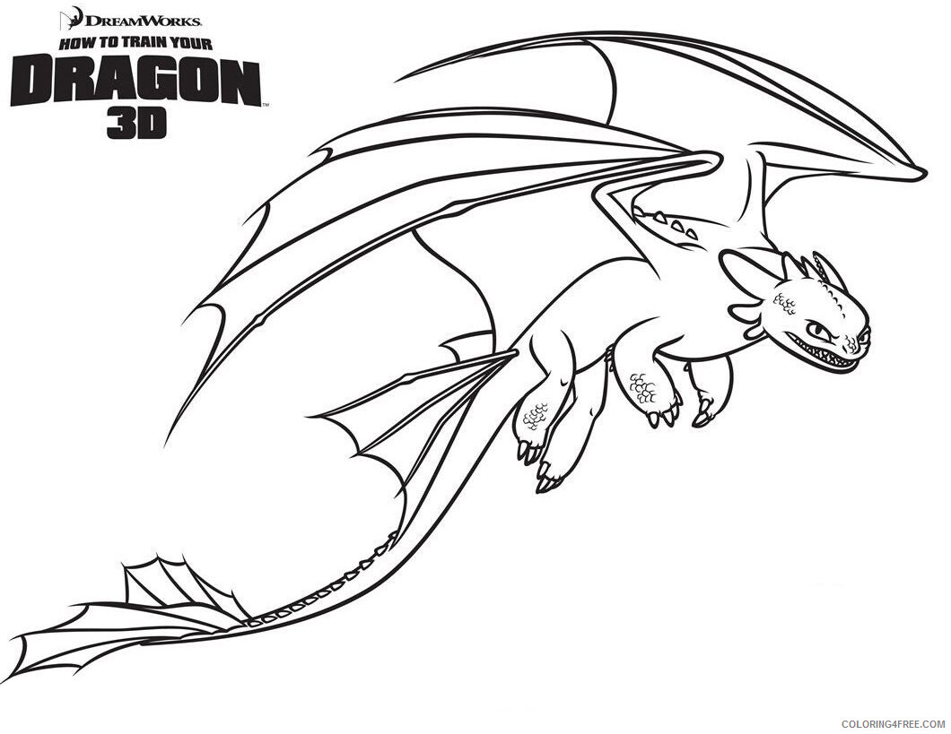 How to Train Your Dragon Toothless Coloring Pages TV Film Printable 2020 03904 Coloring4free