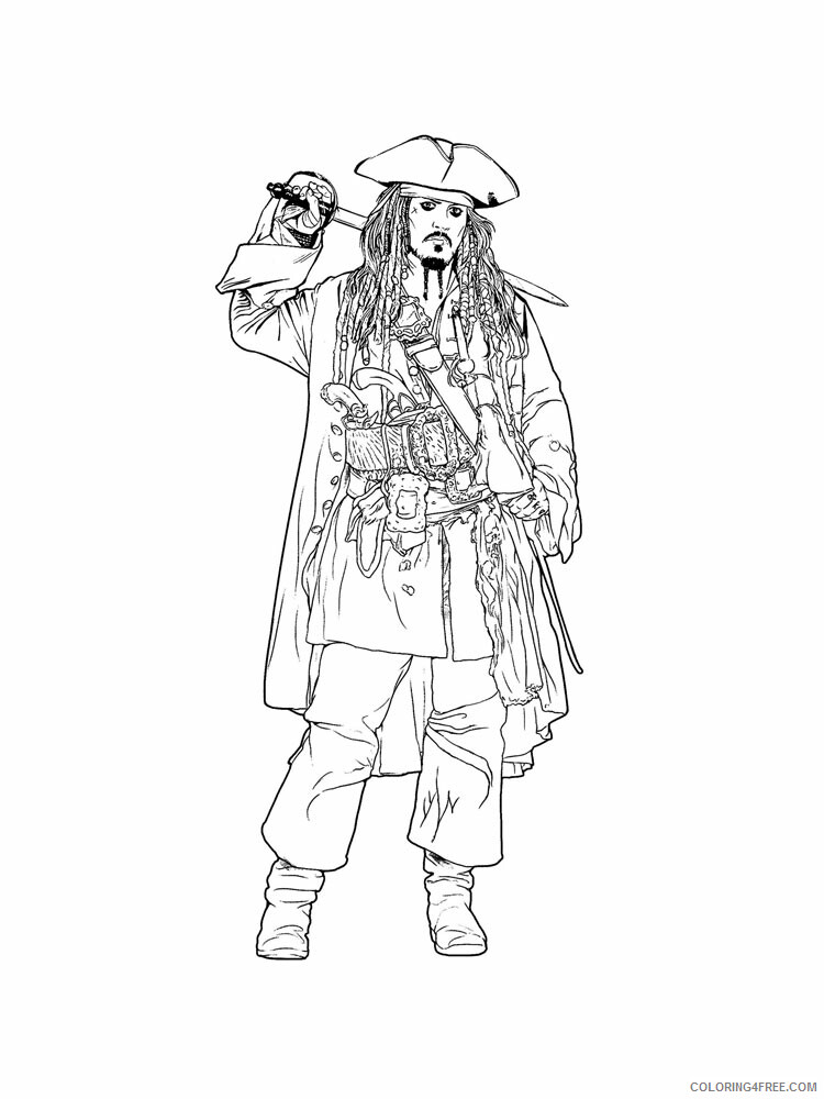 Jack Sparrow Coloring Pages TV Film Jack Sparrow 7 Printable 2020 04018 Coloring4free