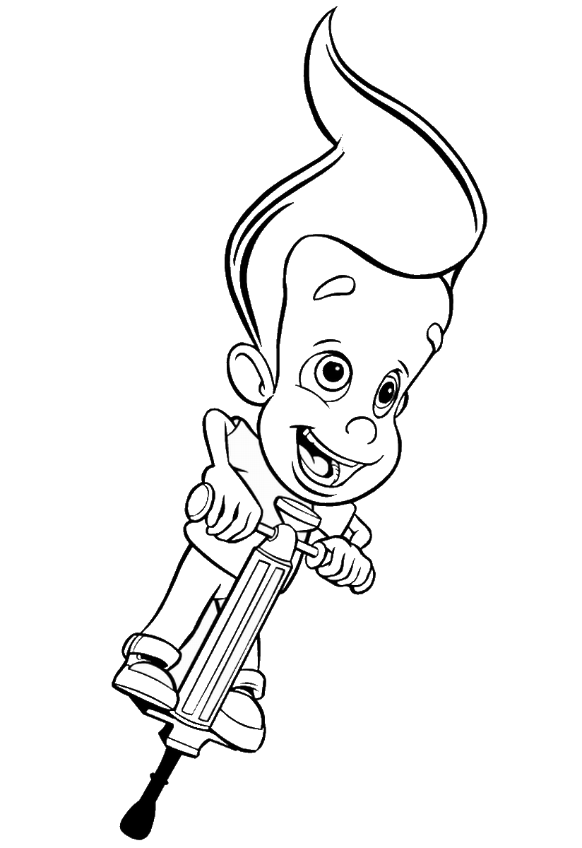 Jimmy Neutron Coloring Pages TV Film jimmy_neutron_cl01 Printable 2020 04121 Coloring4free