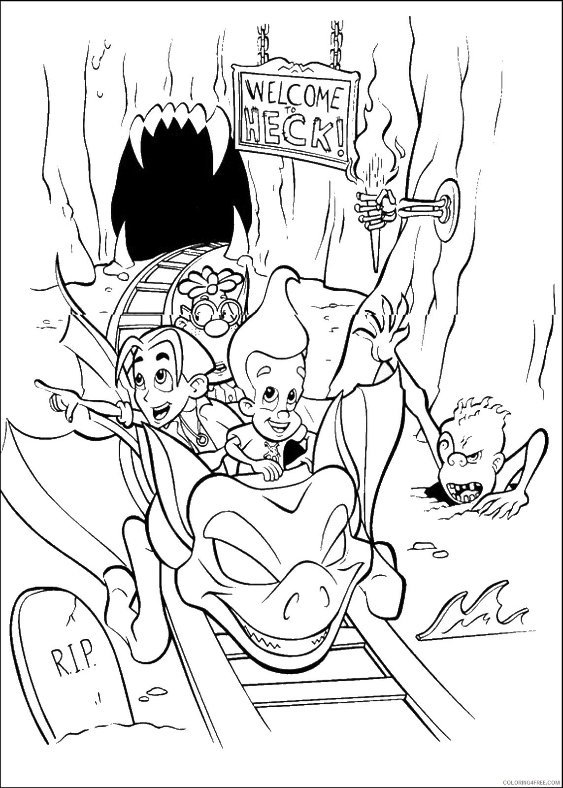 Jimmy Neutron Coloring Pages TV Film jimmy_neutron_cl08 Printable 2020 04126 Coloring4free