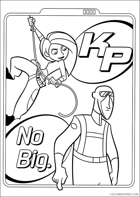 Kim Possible Coloring Pages TV Film kim possible in fighting Printable 2020 04232 Coloring4free