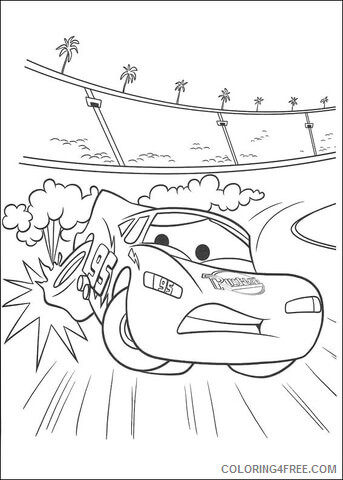 Lightning McQueen Coloring Pages TV Film mcqueen in trouble Printable 2020 04409 Coloring4free