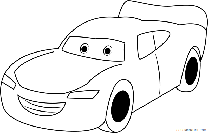 Lightning McQueen Coloring Pages TV Film smiling Printable 2020 04405 Coloring4free