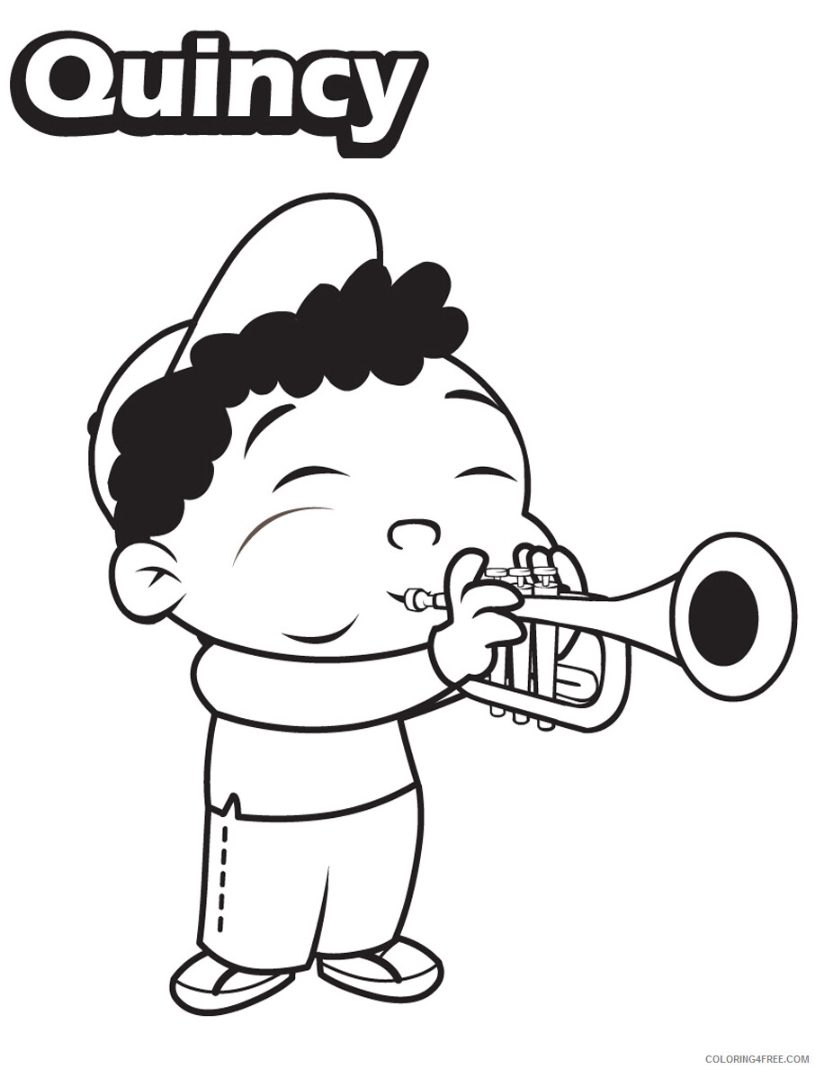 Little Einsteins Coloring Pages TV Film Quincy Paying Trumpet 2020 04546 Coloring4free