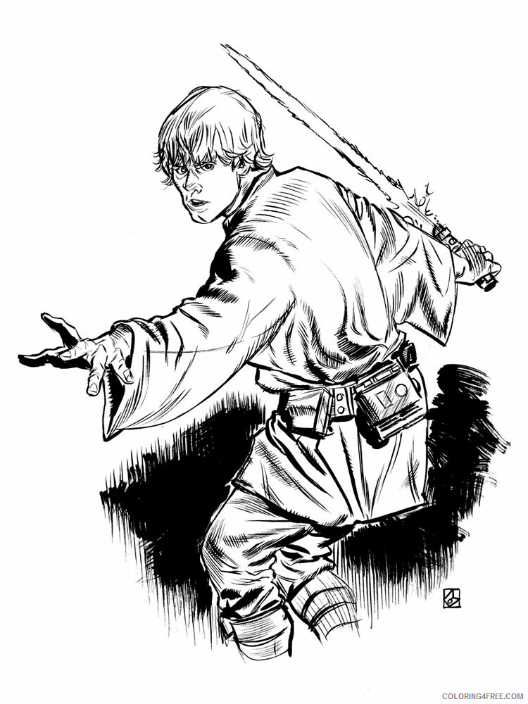 Luke Skywalker Coloring Pages TV Film for boys 1 Printable 2020 04638 Coloring4free
