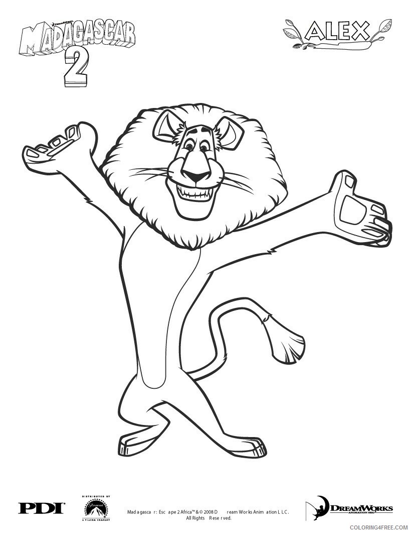 Madagascar Coloring Pages TV Film Alex Madagascar Printable 2020 04655 Coloring4free