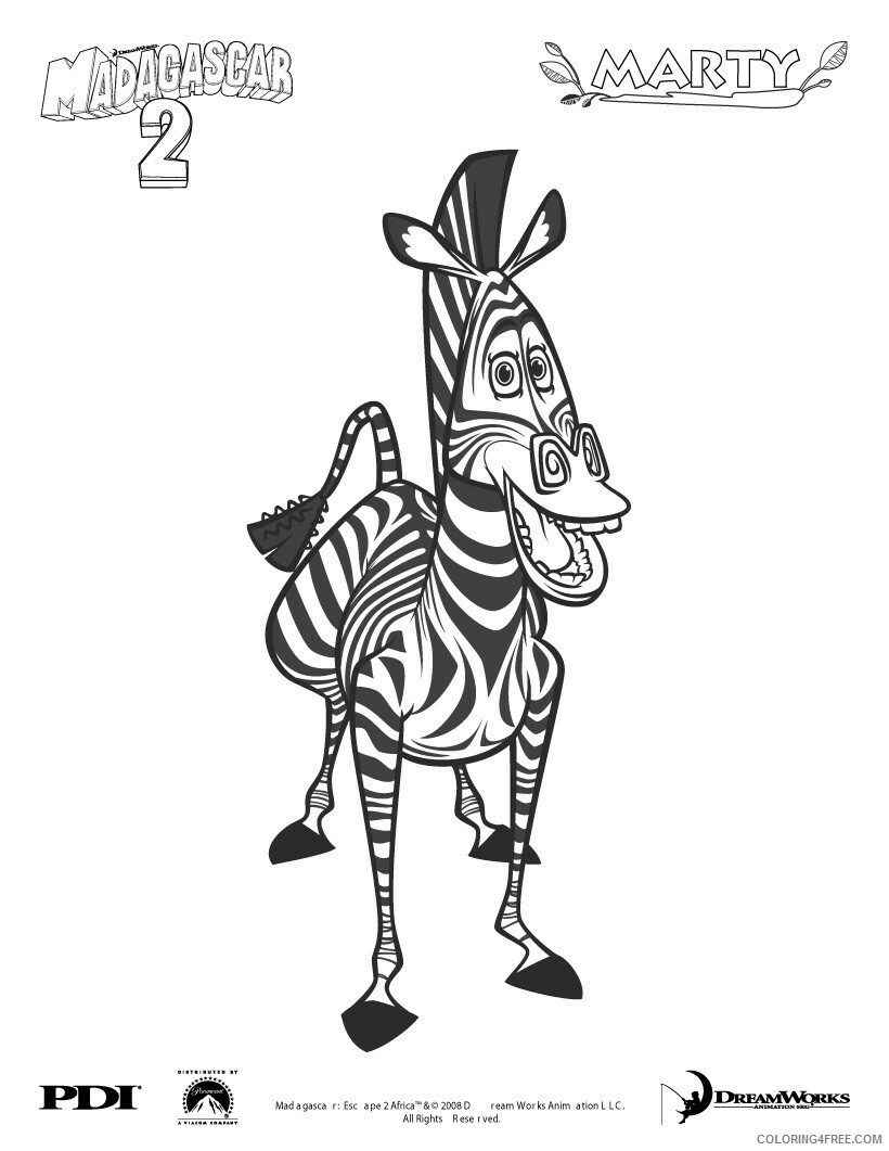 Madagascar Coloring Pages TV Film Marty Madagascar Printable 2020 04805 Coloring4free