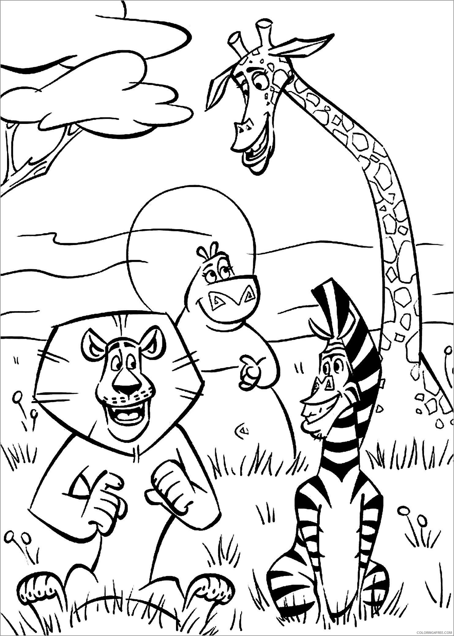 Madagascar Coloring Pages TV Film animals for kids 2020 04809 Coloring4free