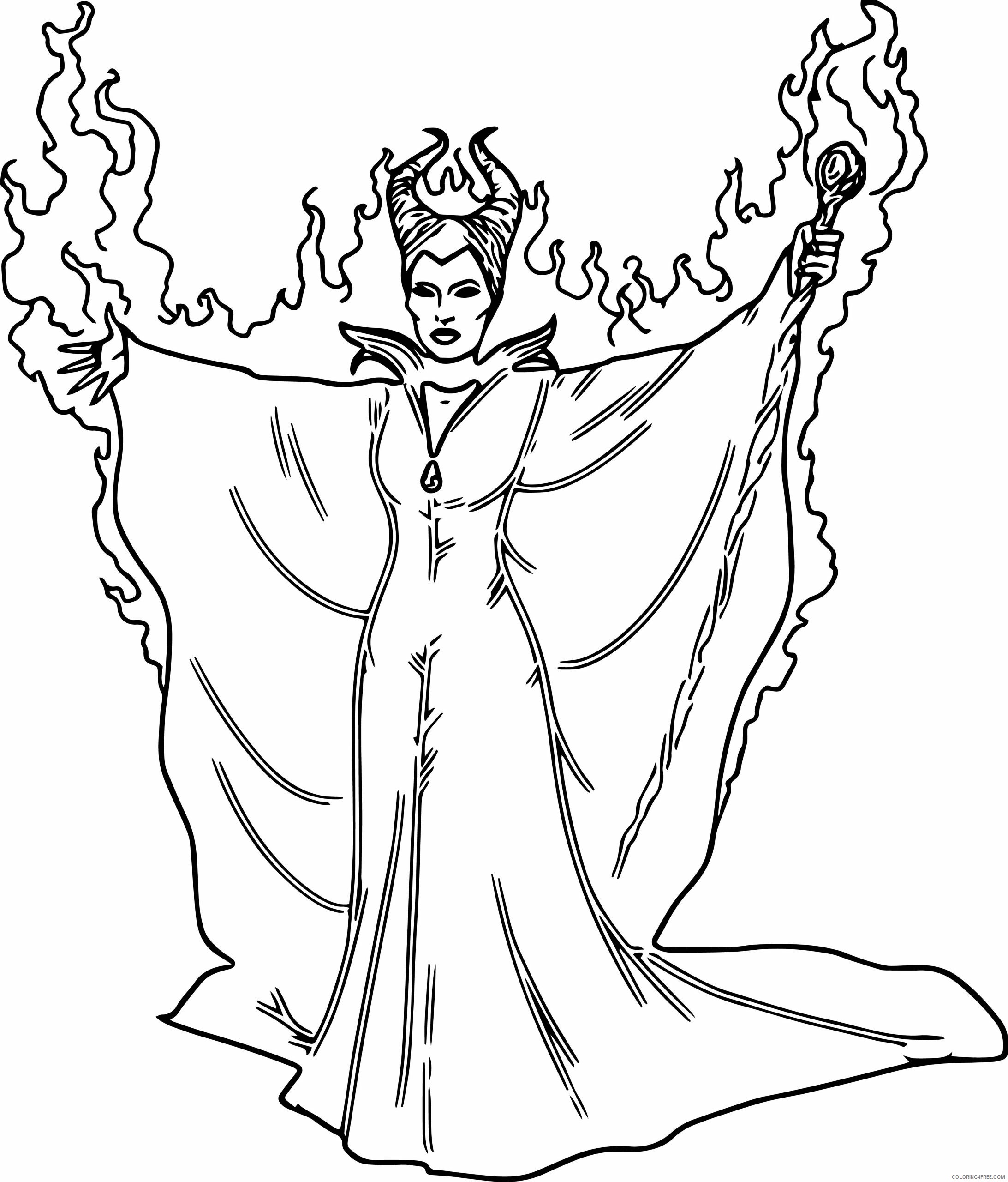 Maleficent Coloring Pages TV Film Fiery Maleficent scaled Printable 2020 04822 Coloring4free