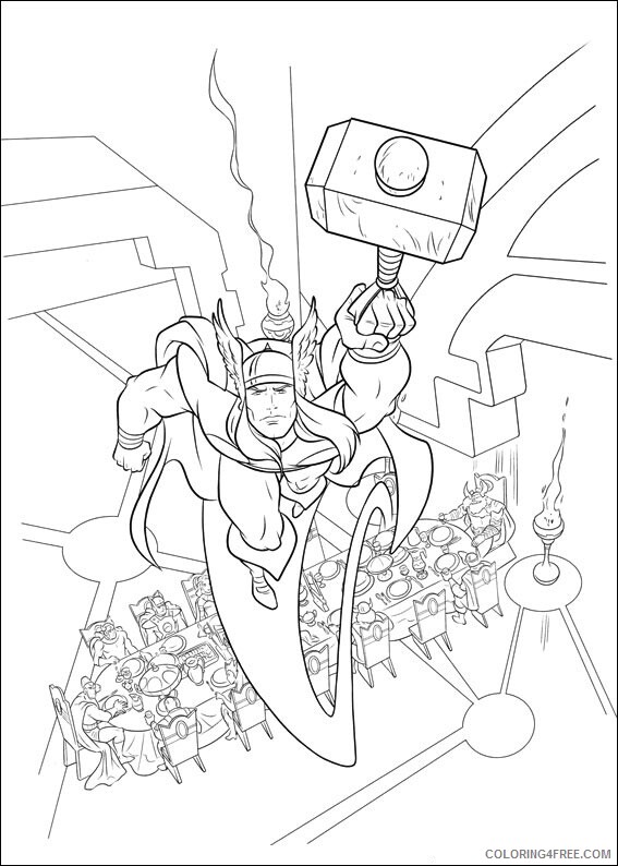 Marvel Coloring Pages TV Film Marvel Thor Printable 2020 04860 Coloring4free