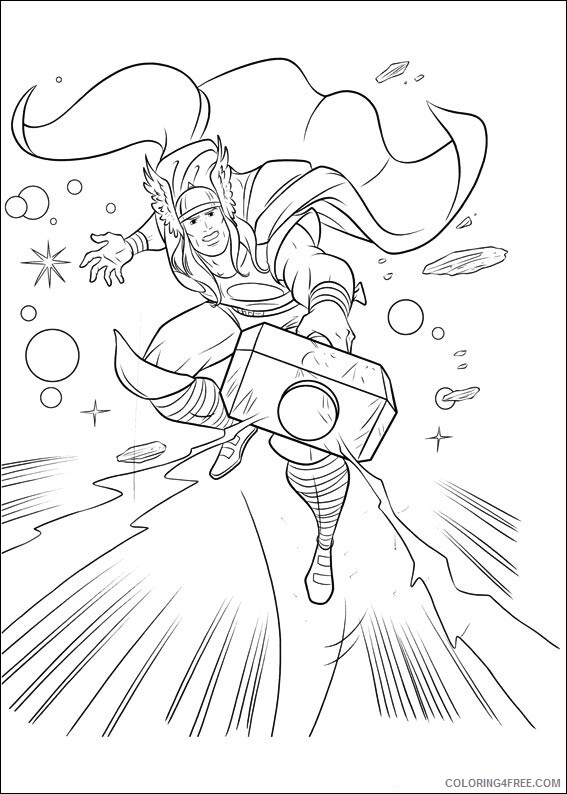 Marvel Coloring Pages TV Film Marvel Thor Sheets Printable 2020 04861 Coloring4free