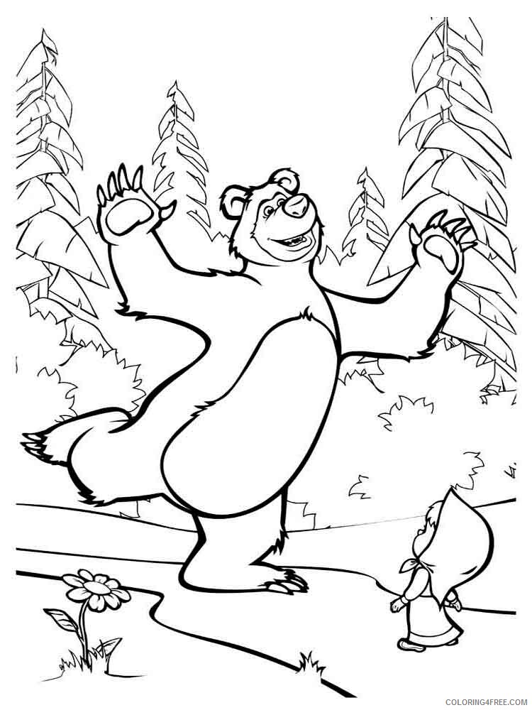 Masha and the Bear Coloring Pages TV Film Mascha and bear 11 Printable 2020 04871 Coloring4free