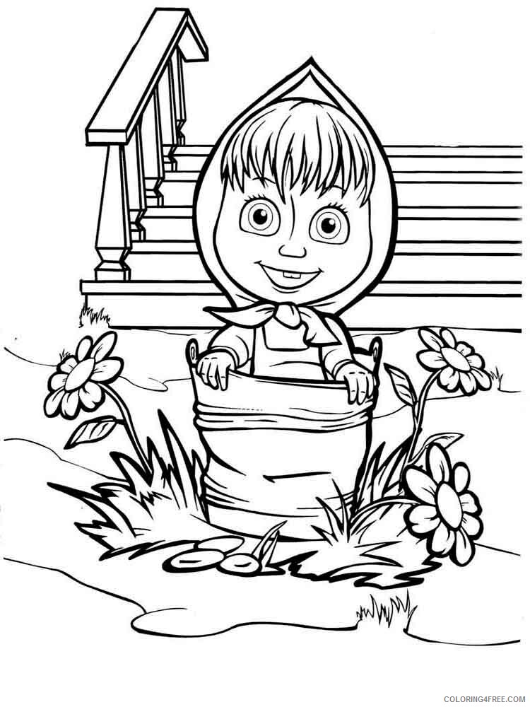 Masha and the Bear Coloring Pages TV Film Mascha and bear 17 Printable 2020 04875 Coloring4free