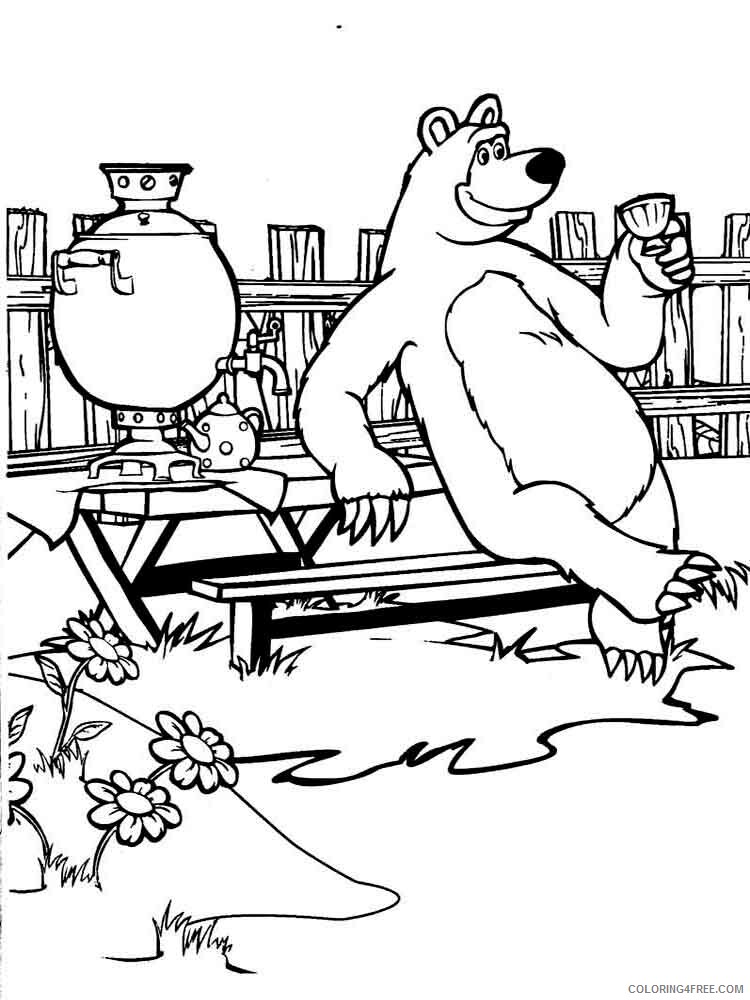 Masha and the Bear Coloring Pages TV Film Mascha and bear 29 Printable 2020 04885 Coloring4free