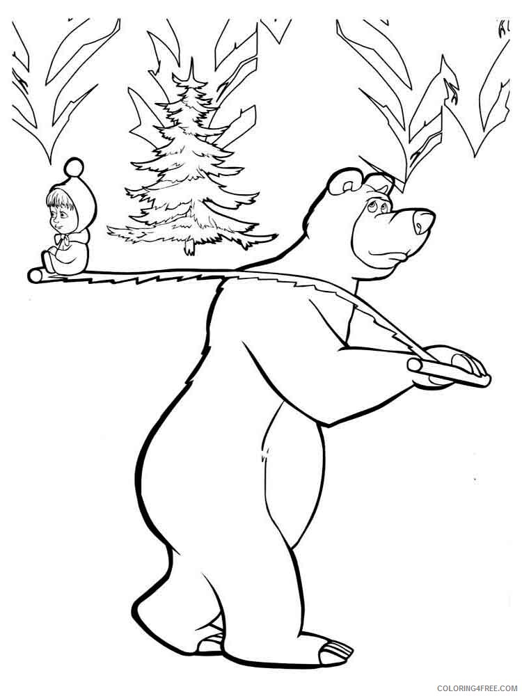 Masha and the Bear Coloring Pages TV Film Mascha and bear 3 Printable 2020 04886 Coloring4free