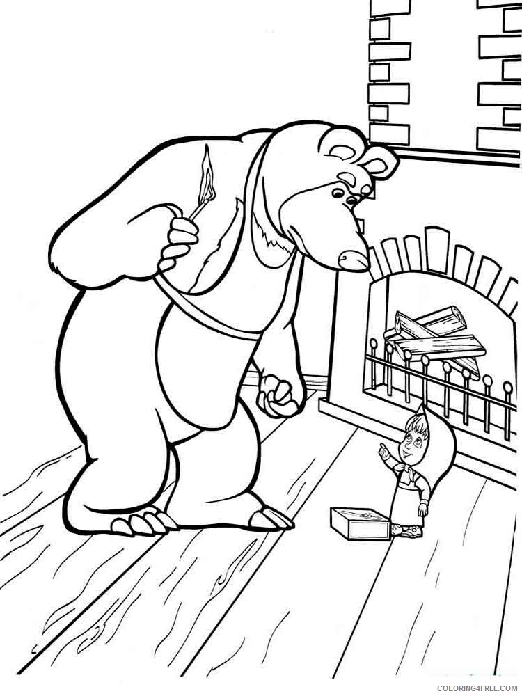 Masha and the Bear Coloring Pages TV Film Mascha and bear 32 Printable 2020 04888 Coloring4free