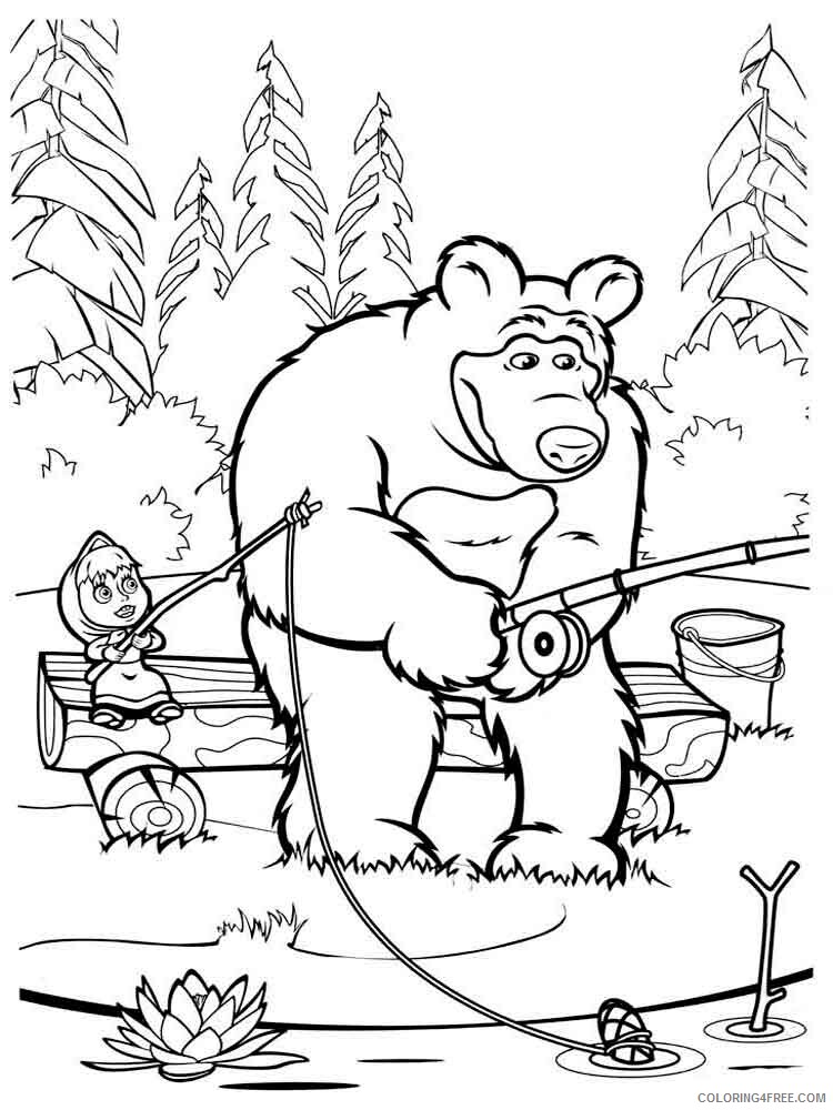 Masha and the Bear Coloring Pages TV Film Mascha and bear 33 Printable 2020 04889 Coloring4free