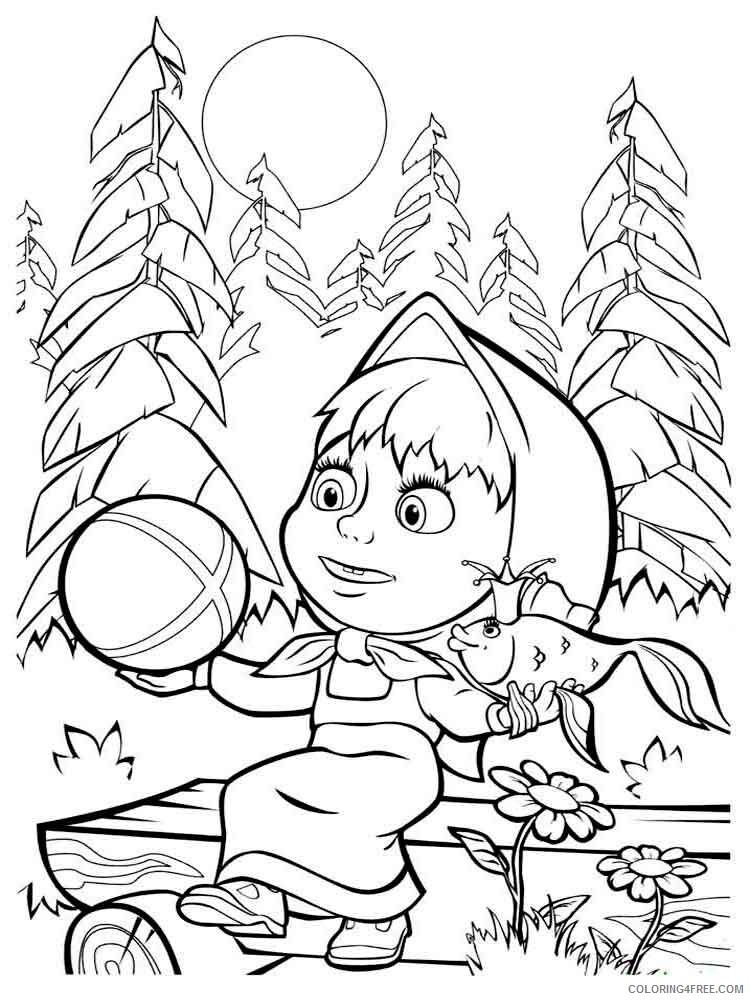 Masha and the Bear Coloring Pages TV Film Mascha and bear 34 Printable 2020 04890 Coloring4free