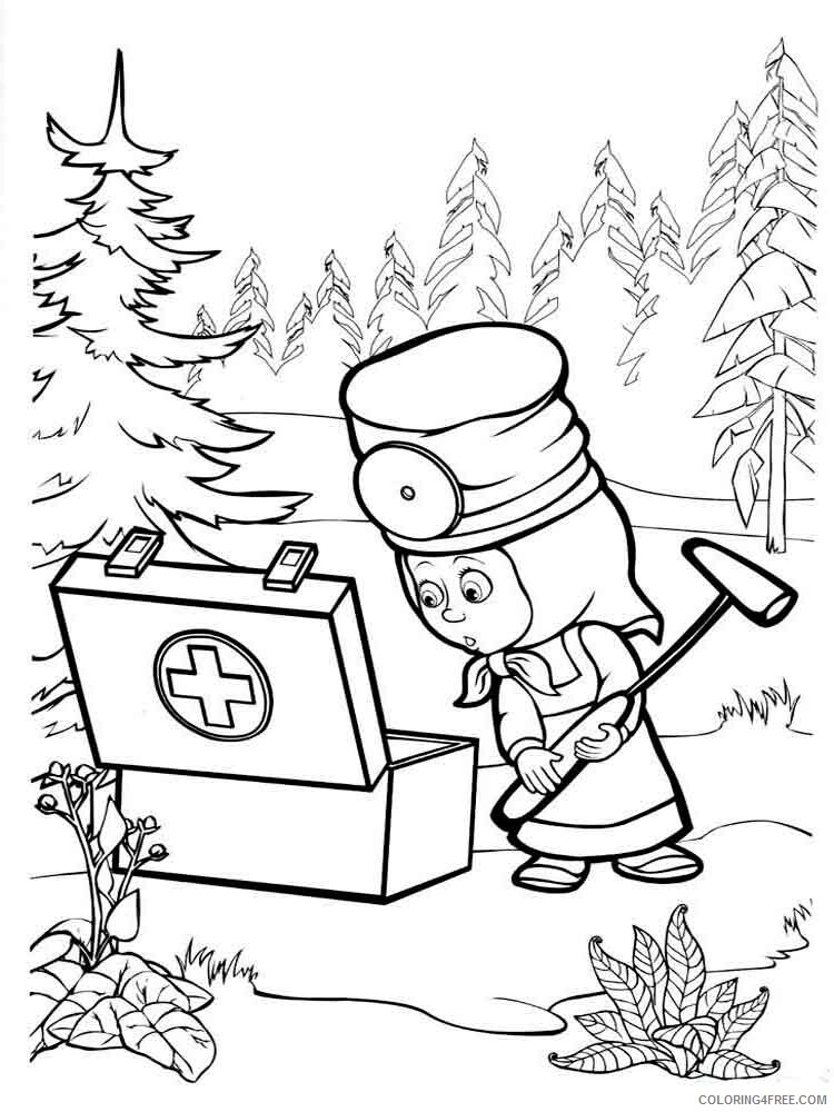 Masha and the Bear Coloring Pages TV Film Mascha and bear 35 Printable 2020 04891 Coloring4free