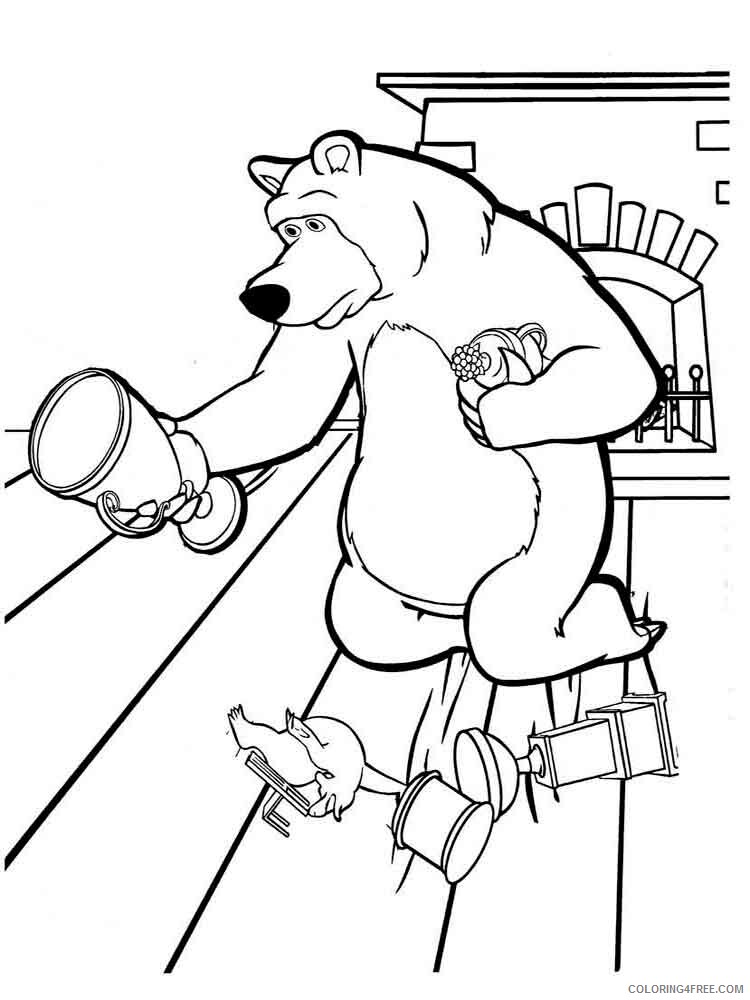 Masha and the Bear Coloring Pages TV Film Mascha and bear 40 Printable 2020 04897 Coloring4free