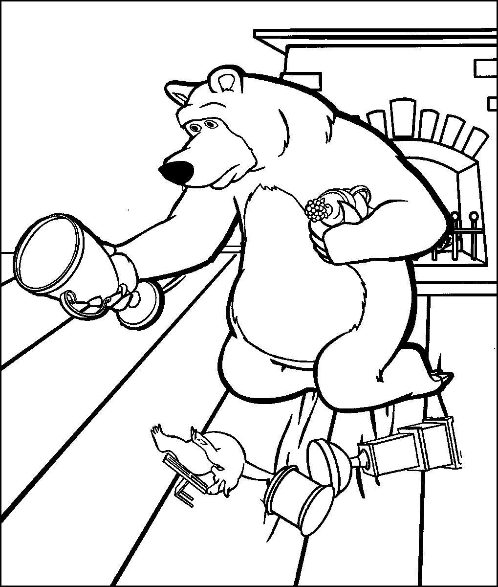 Masha and the Bear Coloring Pages TV Film masha bear12 Printable 2020 04907 Coloring4free