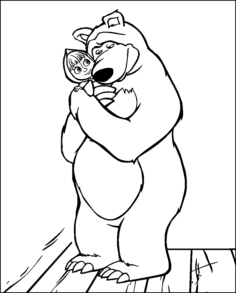 Masha and the Bear Coloring Pages TV Film masha bear14 Printable 2020 04909 Coloring4free