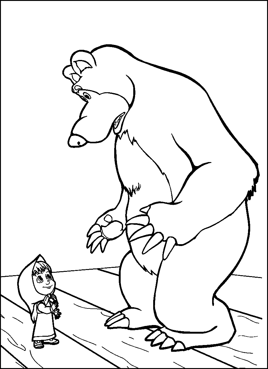 Masha and the Bear Coloring Pages TV Film masha bear18 Printable 2020 04913 Coloring4free