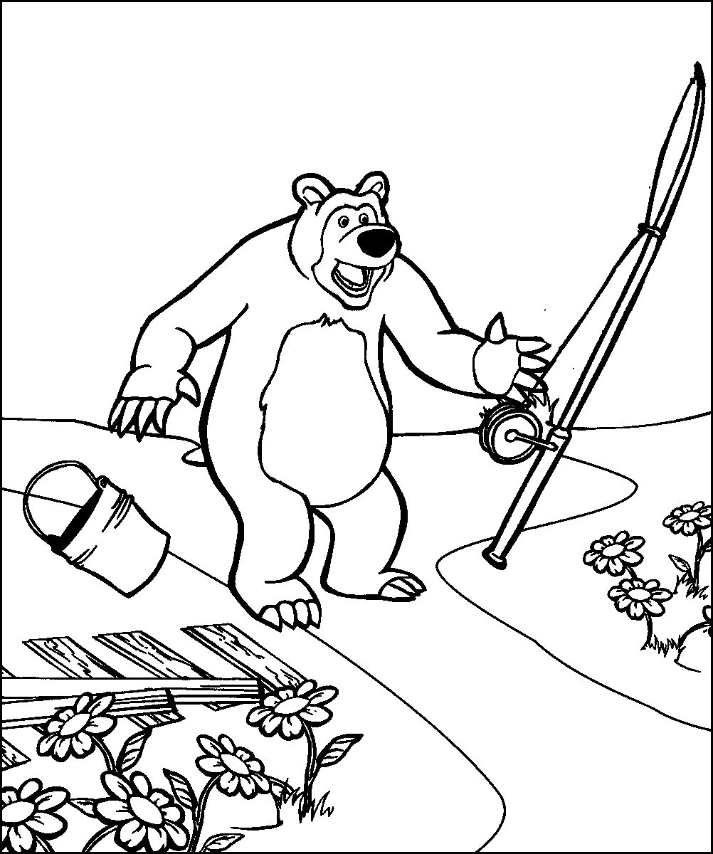 Masha and the Bear Coloring Pages TV Film masha bear9 Printable 2020 04920 Coloring4free