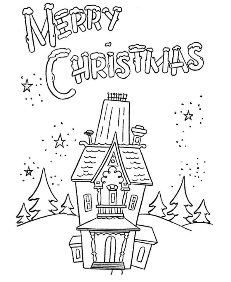 Merry Christmas Coloring Pages Merry Christmas Home Printable 2020 395 Coloring4free