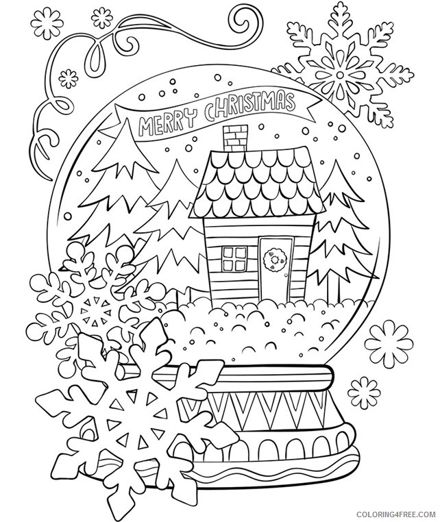 Merry Christmas Coloring Pages Merry Christmas Snowglobe Printable 2020 400 Coloring4free