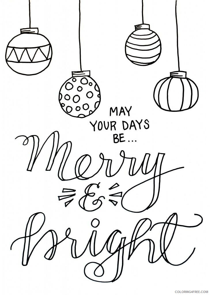 Merry Christmas Coloring Pages Merry and Bright Christmas Printable 2020 376 Coloring4free