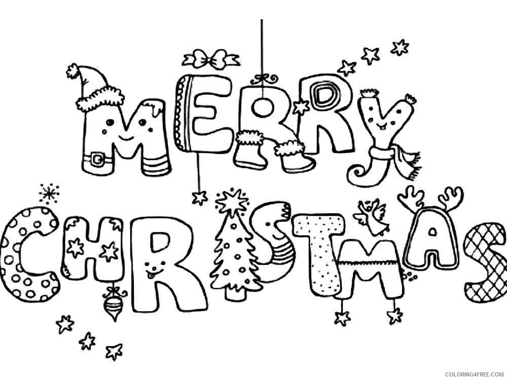 Merry Christmas Coloring Pages merry christmas 12 Printable 2020 382 Coloring4free